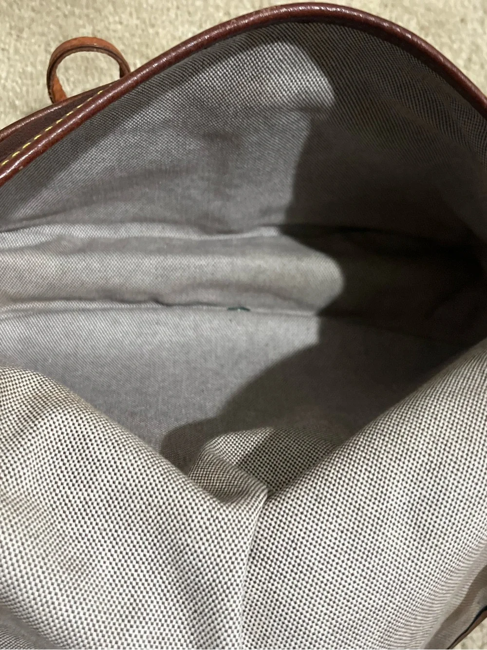 Vintage Dooney & Bourke Dark Brown Suede Crossbody with Tan Leather Accents - Picture 10 of 16